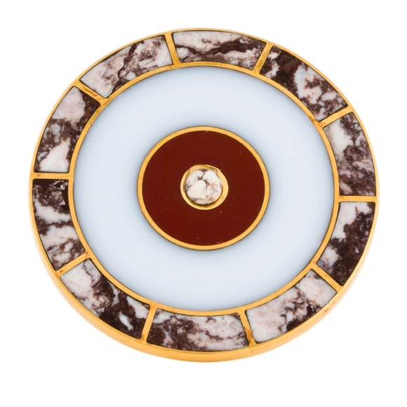 Monica Sordo Samay Brujo Maxi Stone Cocktail Ring size 6.75 24k plated w stone - Picture 5 of 5